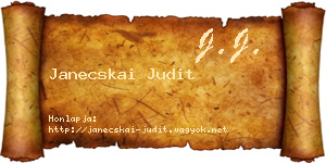 Janecskai Judit névjegykártya